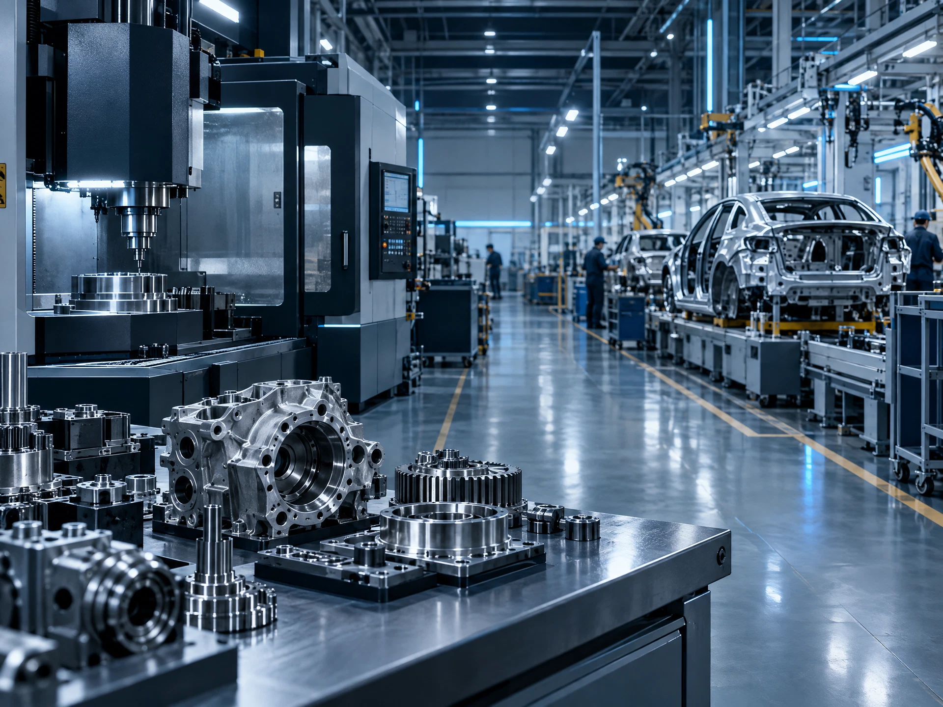 汽车零部件制造工厂生产车间 / Automotive components manufacturing factory